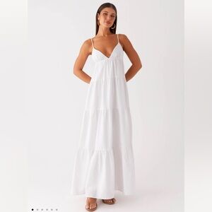 Peppermayo Lotty Linen Maxi Dress - White